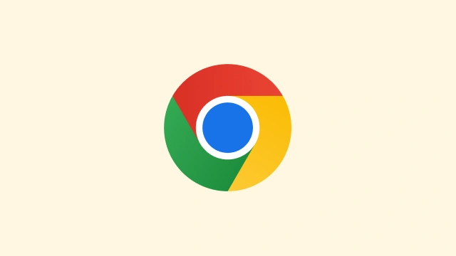 O logótipo de bola do Chrome sobre um fundo amarelo.